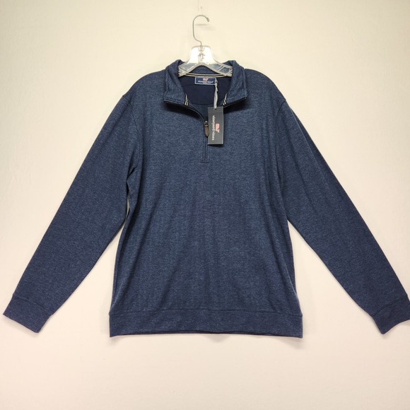 Vineyard Vines Herringbone 1/2 Zip Navy Medium - Picture 3 of 8